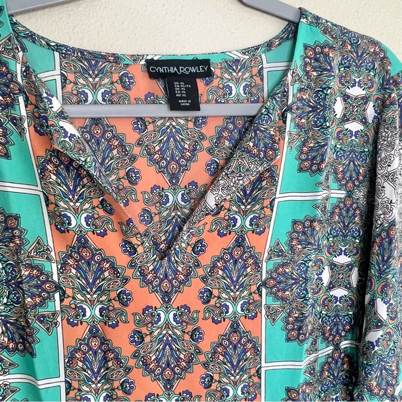 Cynthia Rowley Print Tunic Top size XL - Picture 7 of 8